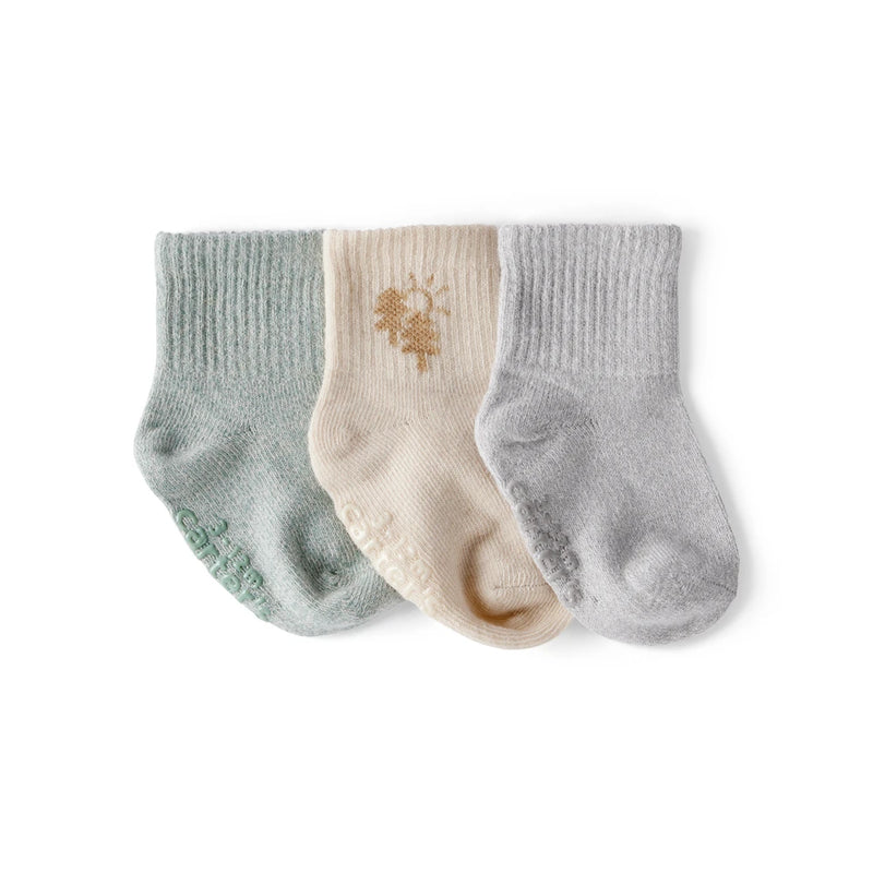 Lot de 3 Paires de Chaussettes à Revers Côtelés Bébé Garçon Carter's - Crème