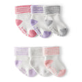 Lot de 6 Paires de Socquettes à Revers Rayés Bébé Fille Carter's - Violet & Rose