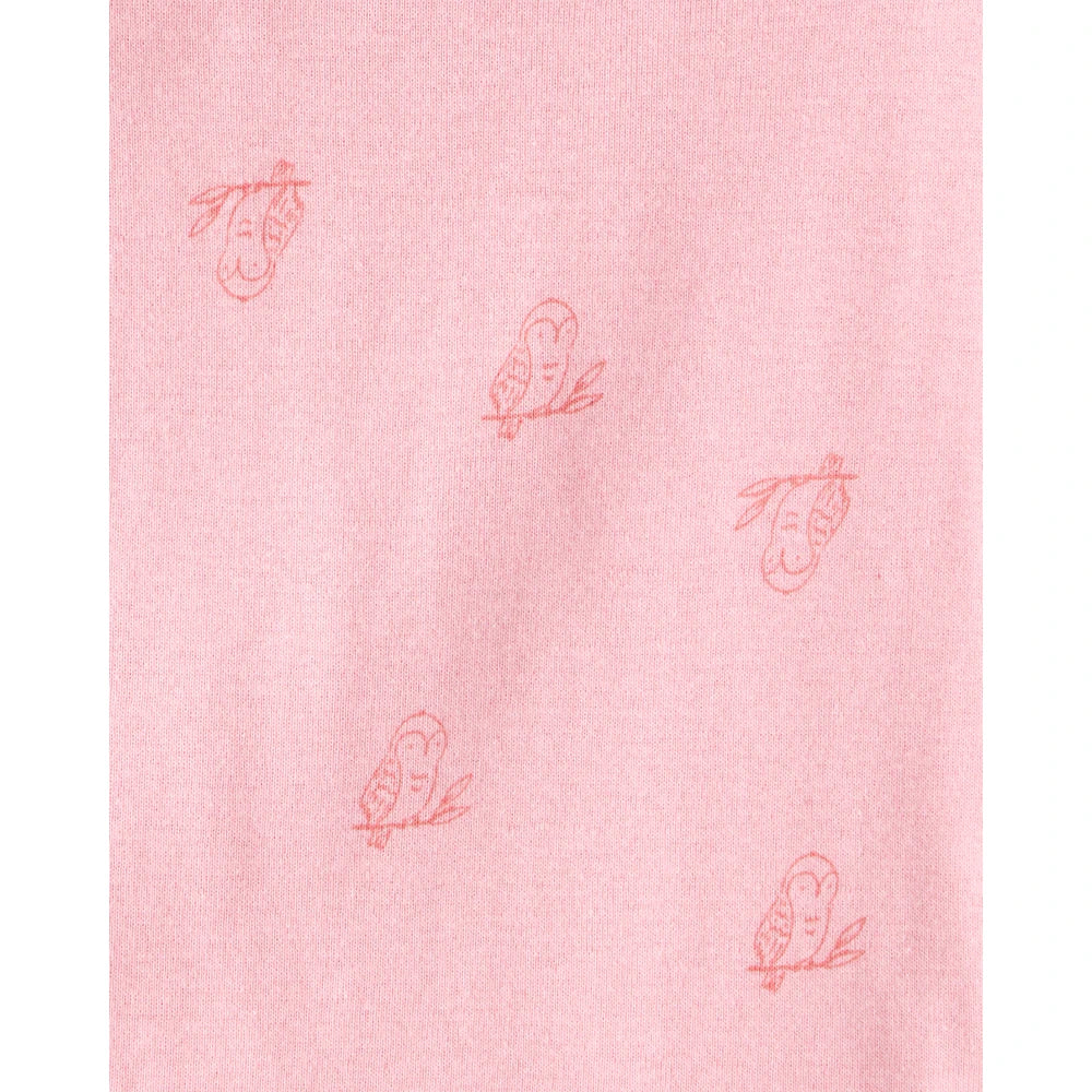 Lot de 4 Bodies à Manches Longues Hiboux & Fleurs Bébé Fille Carter's - Vert Rose & Blanc