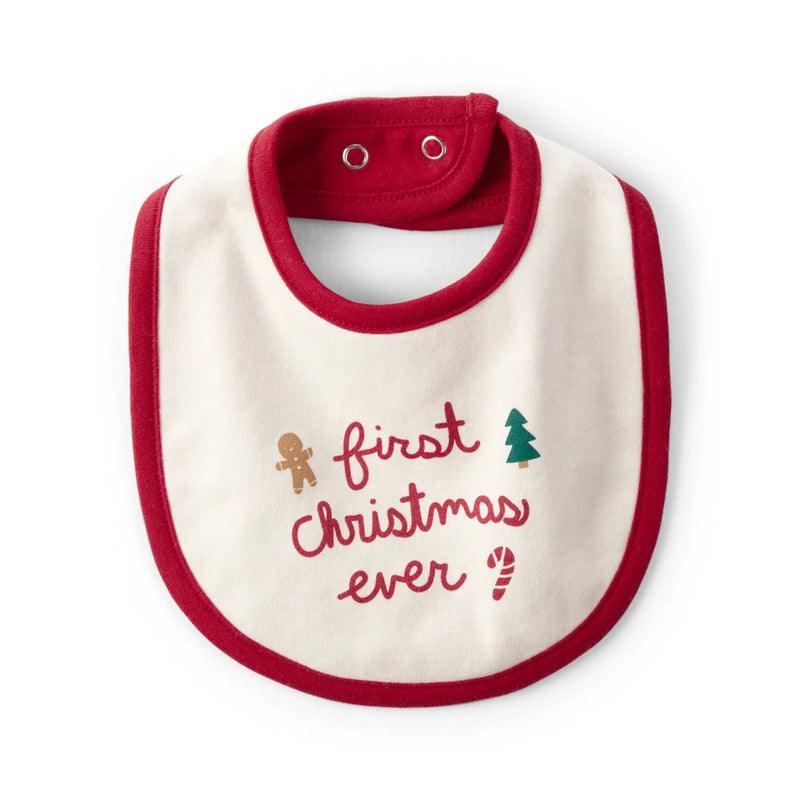 Baby Carter's My First Christmas Bib - White