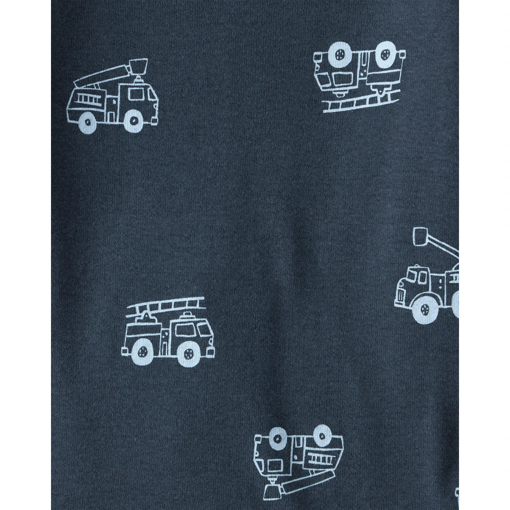 Lot de 4 Bodies à Manches Longues Chantier & Rayures Bébé Garçon Carter's - Blanc & Marine