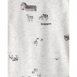 Lot de 4 Bodies à Manches Longues Moutons & Rayures Bébé Garçon Carter's - Blanc