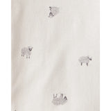 Lot de 4 Bodies à Manches Longues Moutons & Rayures Bébé Garçon Carter's - Blanc