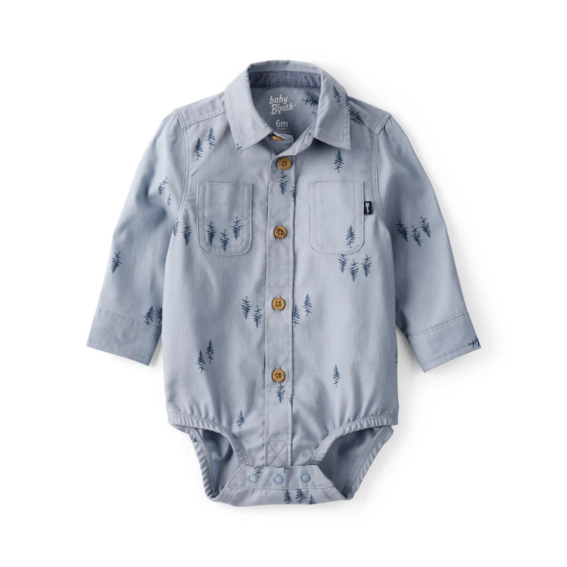 Body Tissé Imprimé à Manches Longues Bébé Garçon OshKosh - Bleu