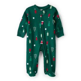 Grenouillère Côtelée en Coton Sapins Bébé Carter's - Vert