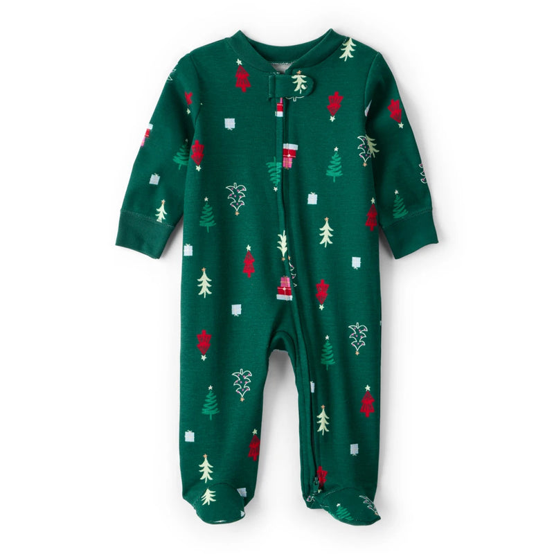 Grenouillère Côtelée en Coton Sapins Bébé Carter's - Vert