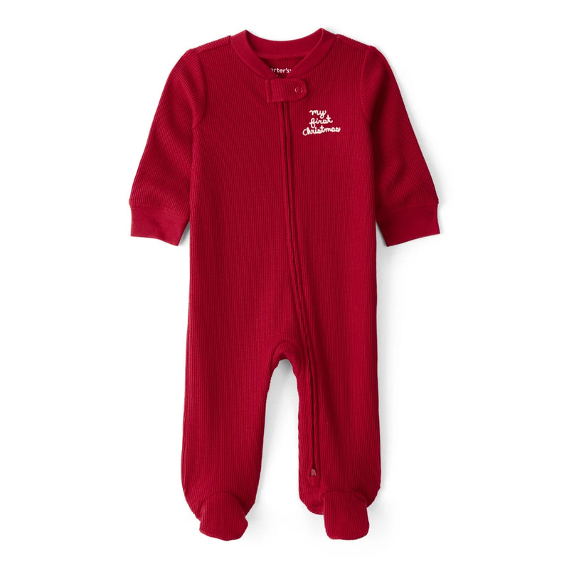Baby Carter's Thermal My First Christmas Sleep & Play - Red