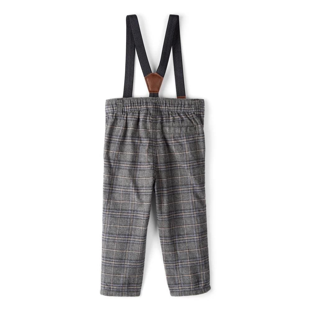 Pantalon à Carreaux avec Bretelles Bébé Garçon OshKosh - Gris