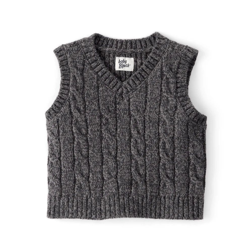 Gilet Sans Manches en Tricot Torsadé Bébé Garçon OshKosh - Gris
