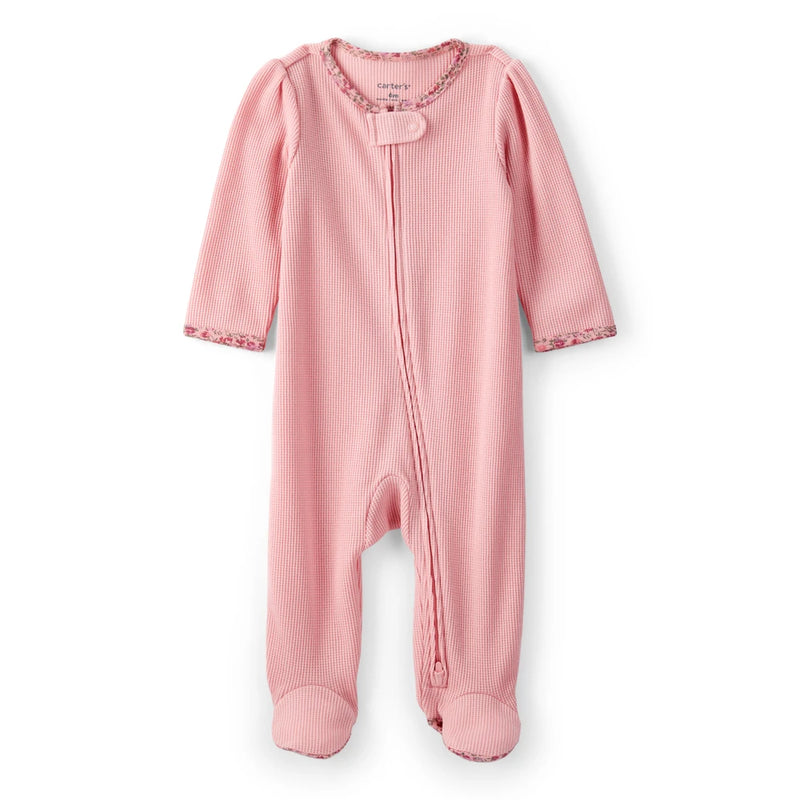 Grenouillère Texturée Bordure Fleurie Bébé Fille Carter's - Rose