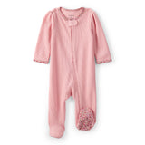 Grenouillère Texturée Bordure Fleurie Bébé Fille Carter's - Rose