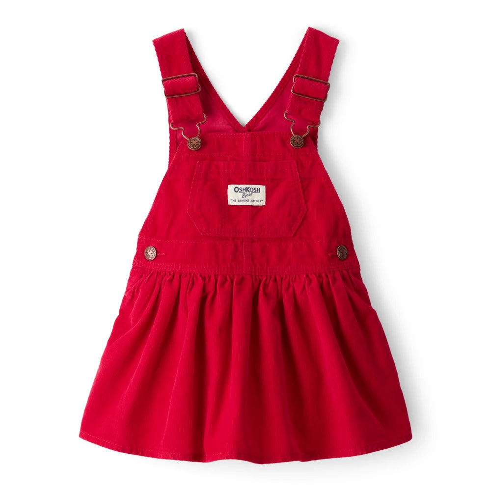 Jupe-Salopette en Velours Côtelé Bébé Fille OshKosh - Rouge