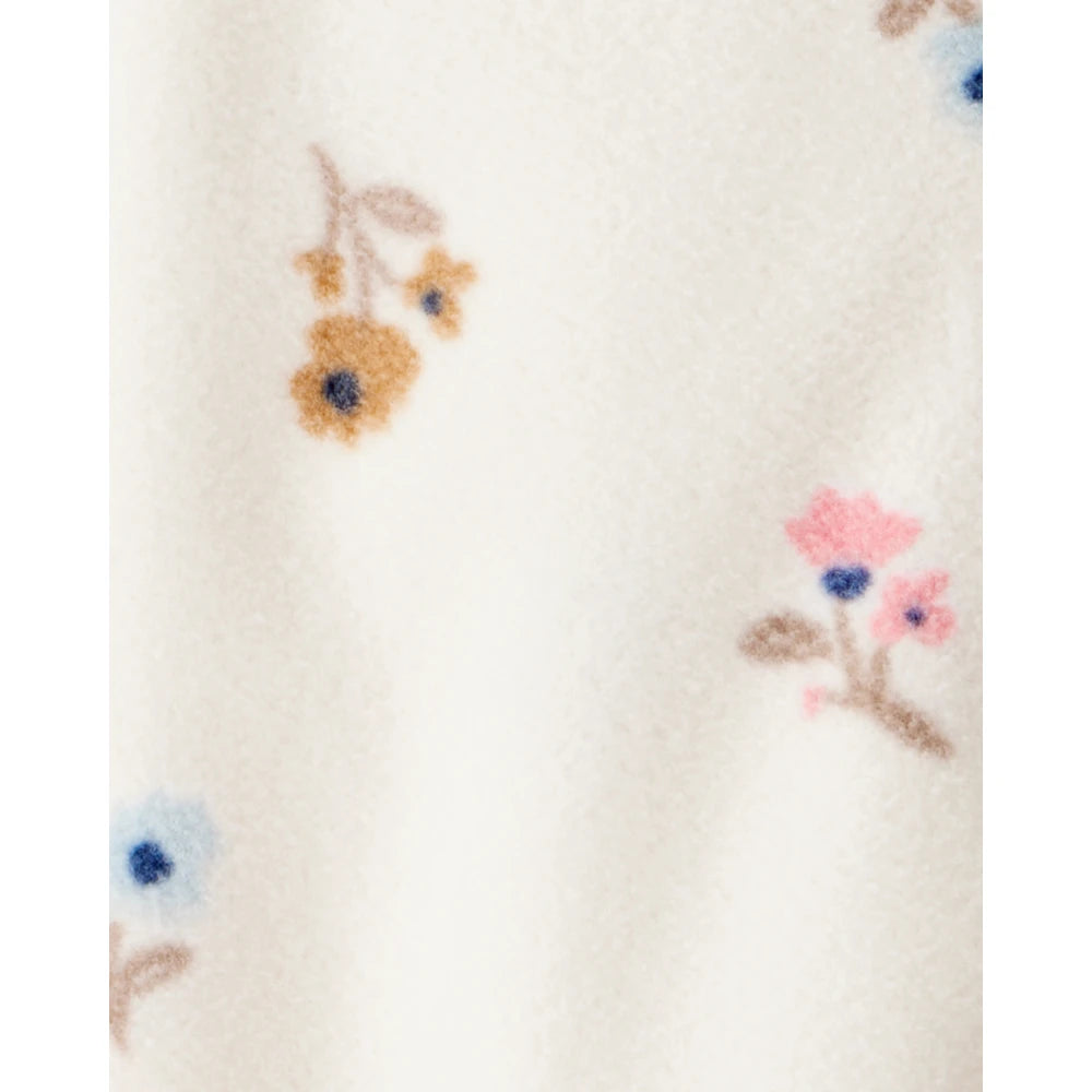 Grenouillère en Micropolaire Petites Fleurs Bébé Fille Carter's - Blanc