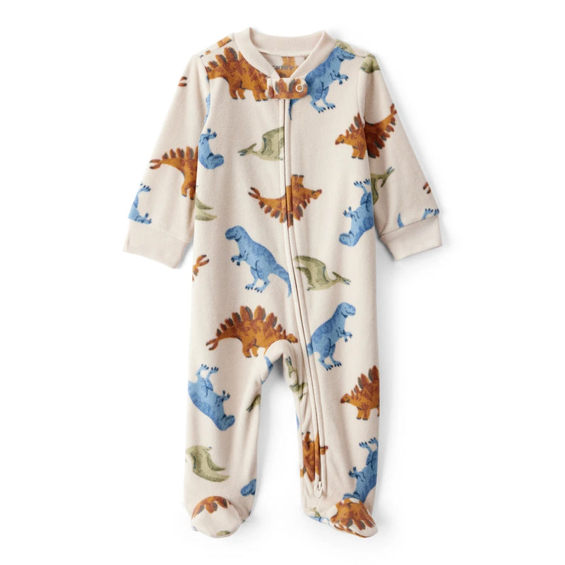 Baby Boy Carter's Microfleece Dinosaur Sleep & Play - White