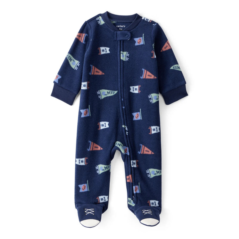 Baby Boy Carter's Microfleece Sports Sleep & Play - Navy