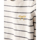 Ensemble 2 Pièces T-shirt Nœud & Pantalon Rayé Bébé Fille Carter's - Blanc & Gris