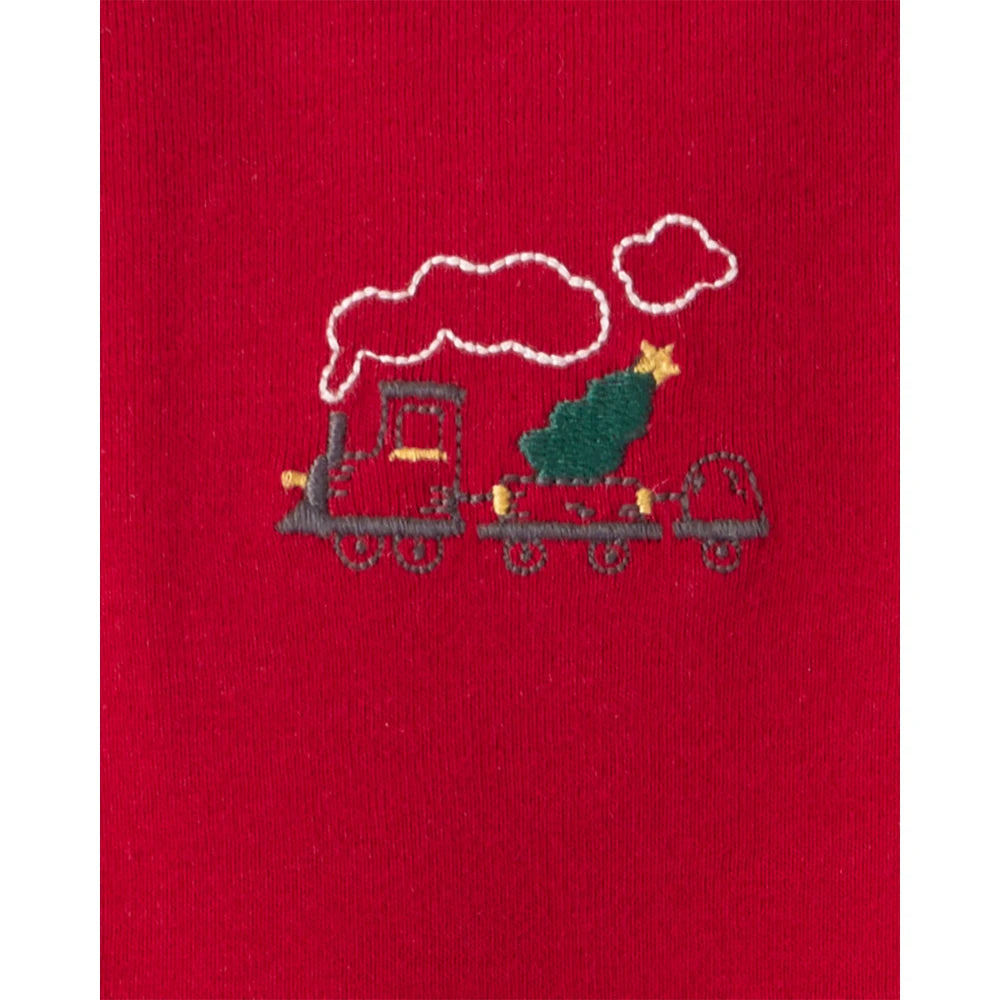 Ensemble 3 Pièces Bodies & Pantalon Train de Noël Bébé Garçon Carter's - Rouge