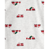 Ensemble 3 Pièces Bodies & Pantalon Train de Noël Bébé Garçon Carter's - Rouge