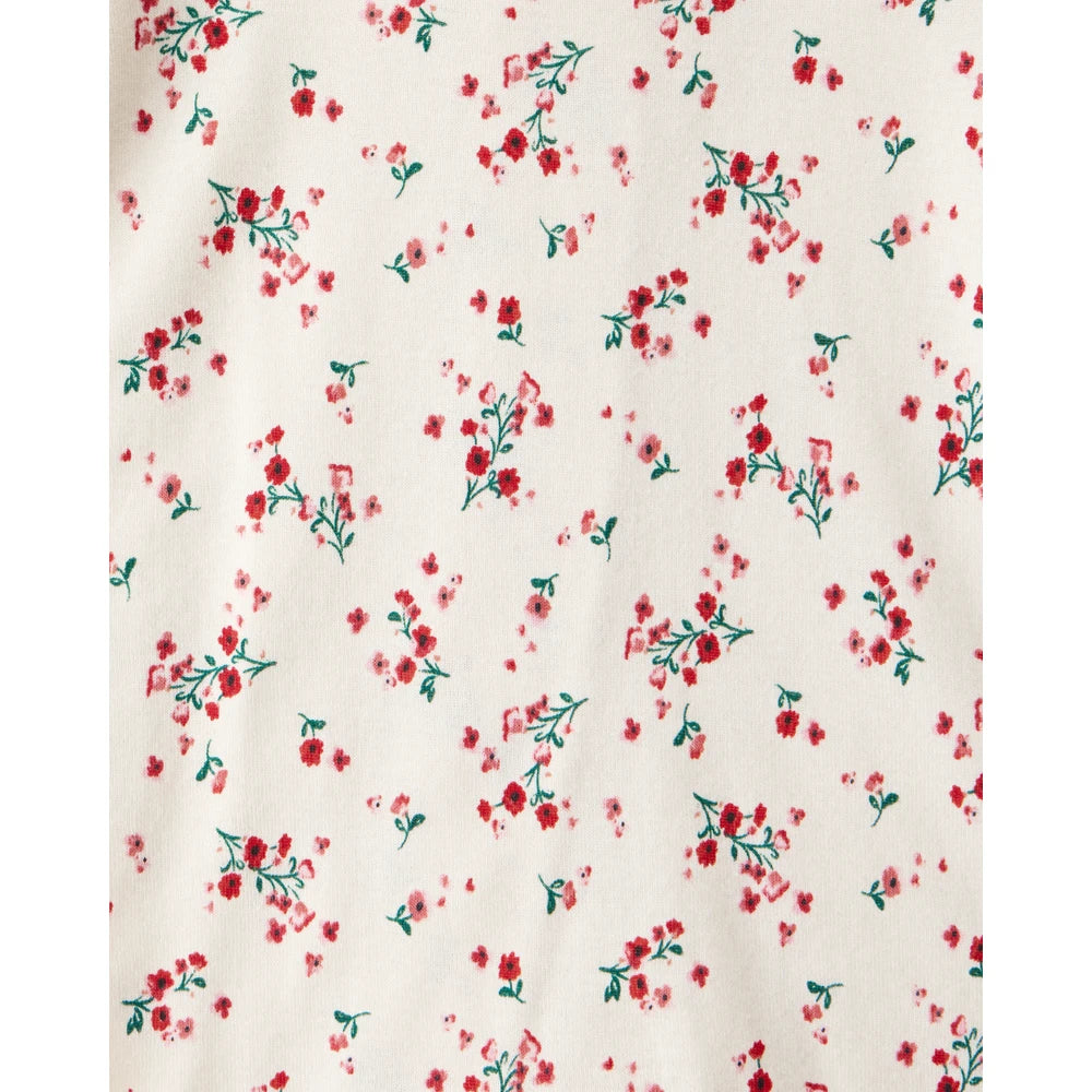 Ensemble 3 Pièces Grenouillère de Noël Fleuri Bébé Fille Carter's - Rouge