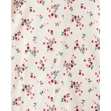 Ensemble 3 Pièces Grenouillère de Noël Fleuri Bébé Fille Carter's - Rouge