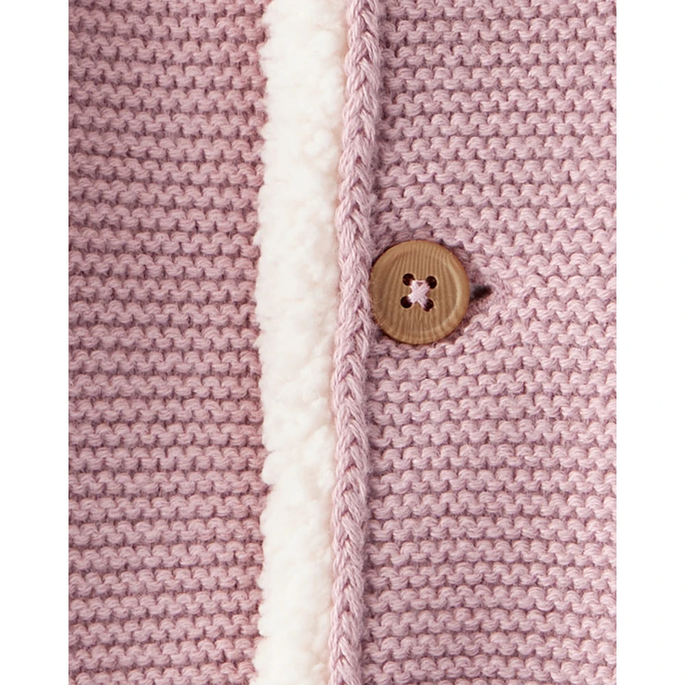 Cardigan en Coton Doublé Sherpa Bébé Fille Carter's - Rose