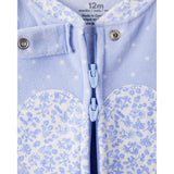 Grenouillère en Polaire Cœurs Bébé Fille Carter's - Bleu