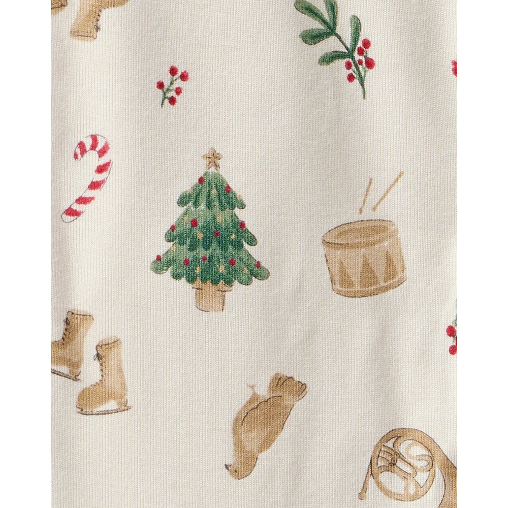 Grenouillère PurelySoft Motifs de Noël Bébé Carter's - Blanc