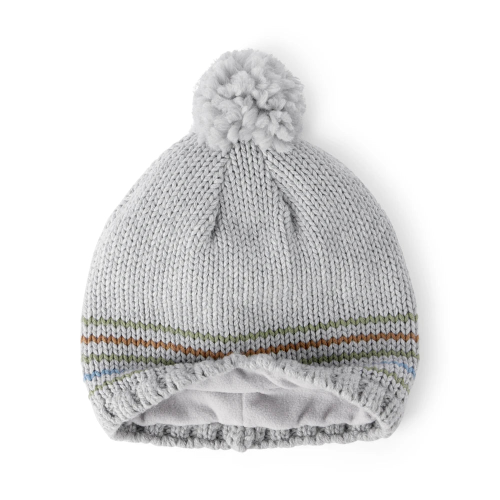 Bonnet à Pompon Rayé Bébé Garçon Carter's - Gris