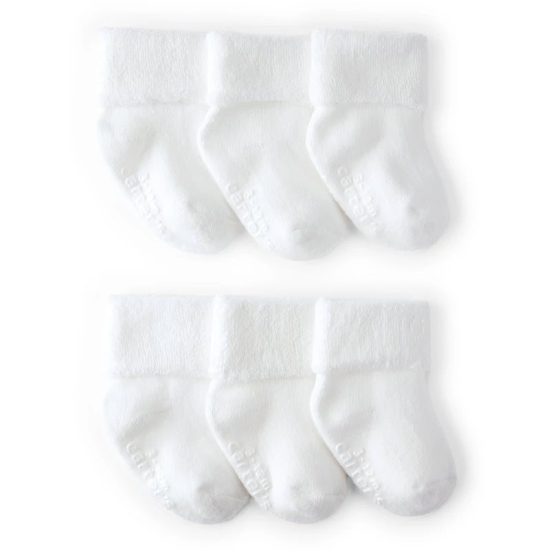 Lot de 6 Paires de Chaussons en Éponge Bébé Carter's - Blanc
