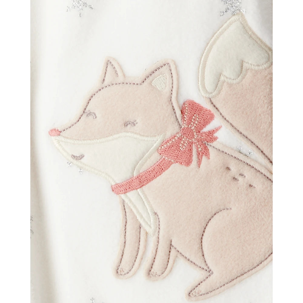 Grenouillère en Micropolaire Renard Bébé Fille Carter's - Blanc