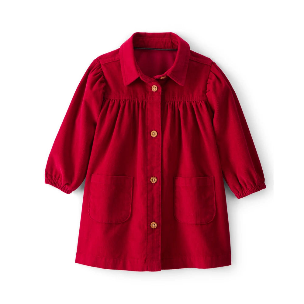Robe en Velours Côtelé à Manches Longues Bébé Fille Carter's - Rouge