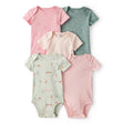 Lot de 5 Bodies à Manches Courtes Hiboux & Fleurs Bébé Fille Carter's - Multi