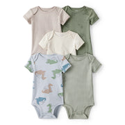 Lot de 5 Bodies à Manches Courtes Dragons & Rayures Bébé Garçon Carter's - Multi