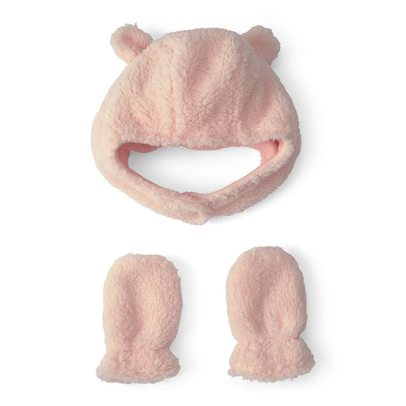 Baby Girl Carter's Sherpa Beanie & Mittens Set - Pink