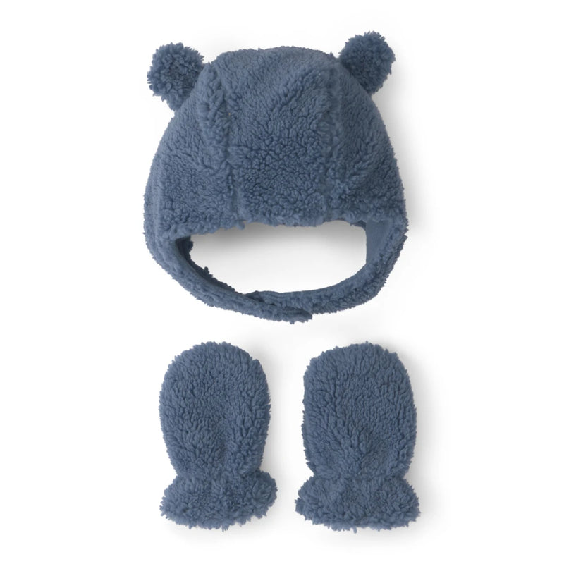 Ensemble Bonnet & Moufles en Sherpa Bébé Carter's - Bleu