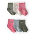 Lot de 6 Paires de Chaussettes Festonnées Fleurs & Rayures Bébé Fille Carter's - Multi