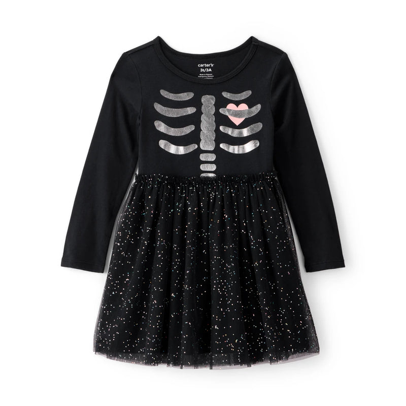 Robe en Tulle Squelette d'Halloween Fille Carter's - Noir