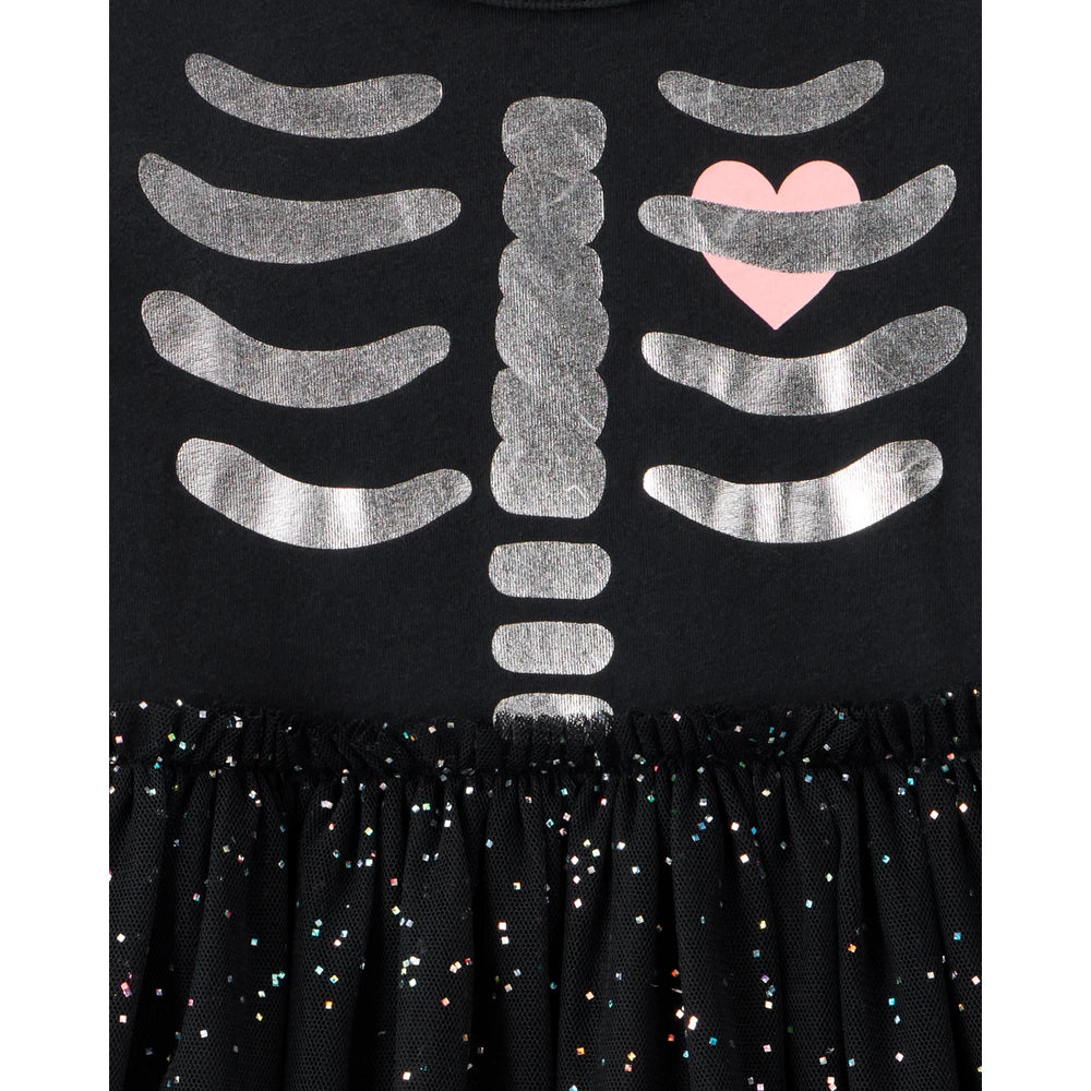 Robe en Tulle Squelette d'Halloween Fille Carter's - Noir