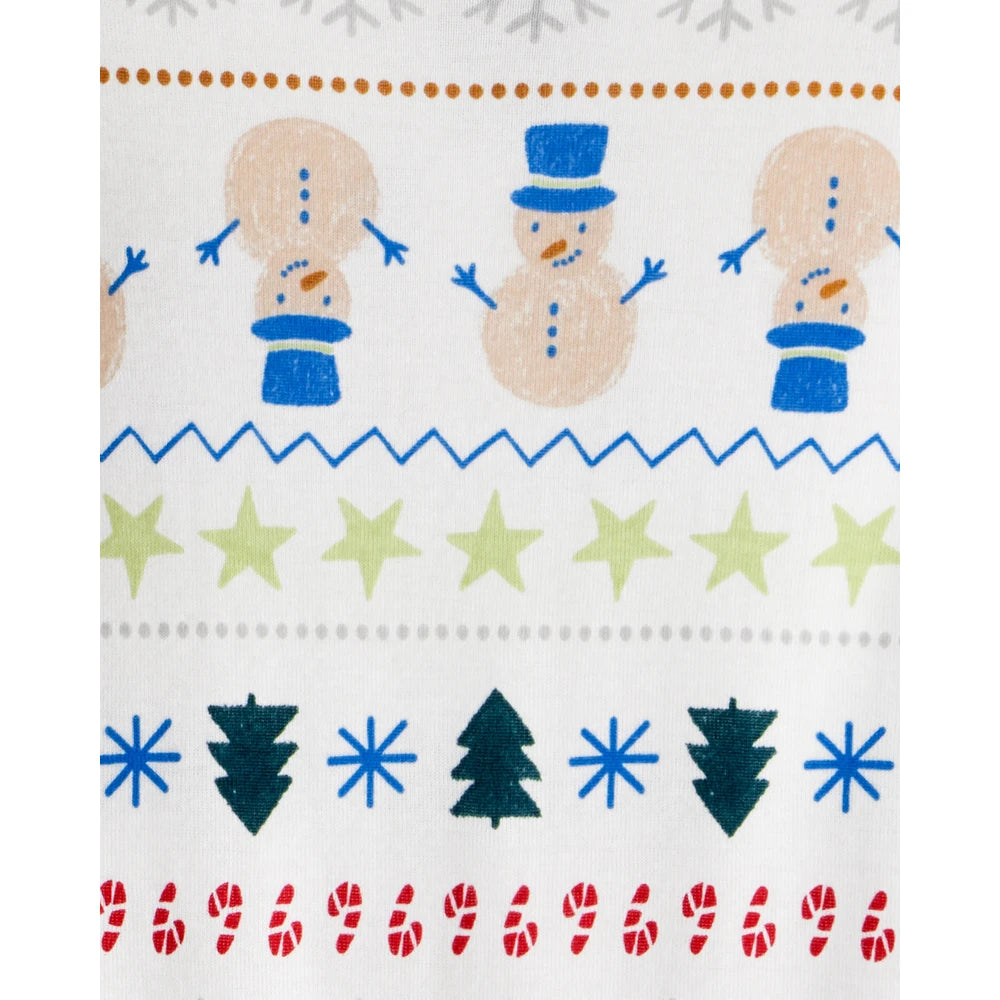 Pyjama 2 Pièces en Coton Jacquard de Noël Carter's - Ivoire