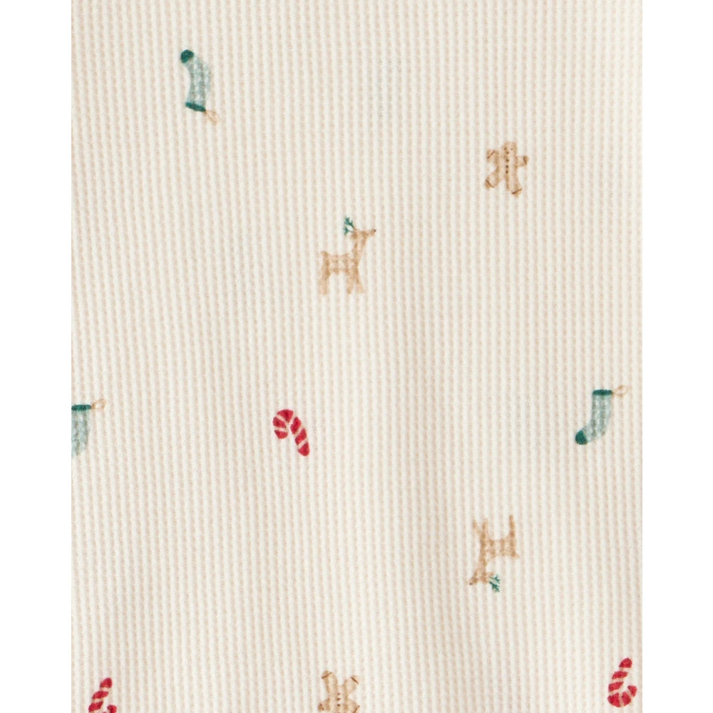Pyjama 2 Pièces en Coton Motifs de Noël Carter's - Blanc