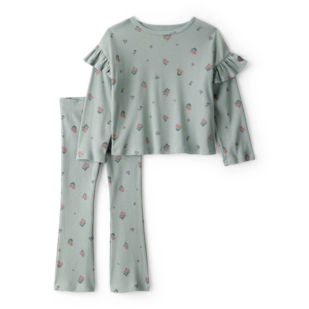 Ensemble 2 Pièces T-shirt & Pantalon Fleuri Fille Carter's - Vert