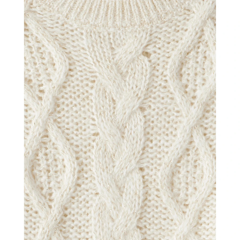 Pull Torsadé Métallisé Fille OshKosh - Ivoire