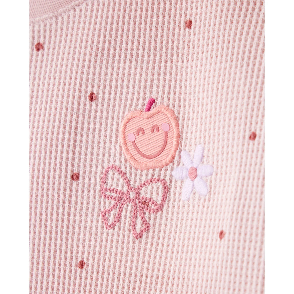 T-shirt à Manches Courtes à Pois Fille Carter's - Rose