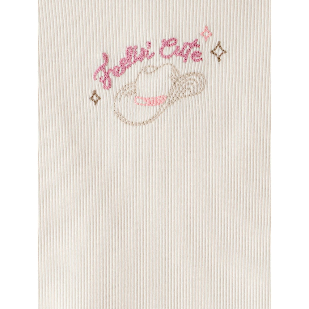 T-shirt Côtelé Chapeau de Cowgirl Fille OshKosh - Ivoire