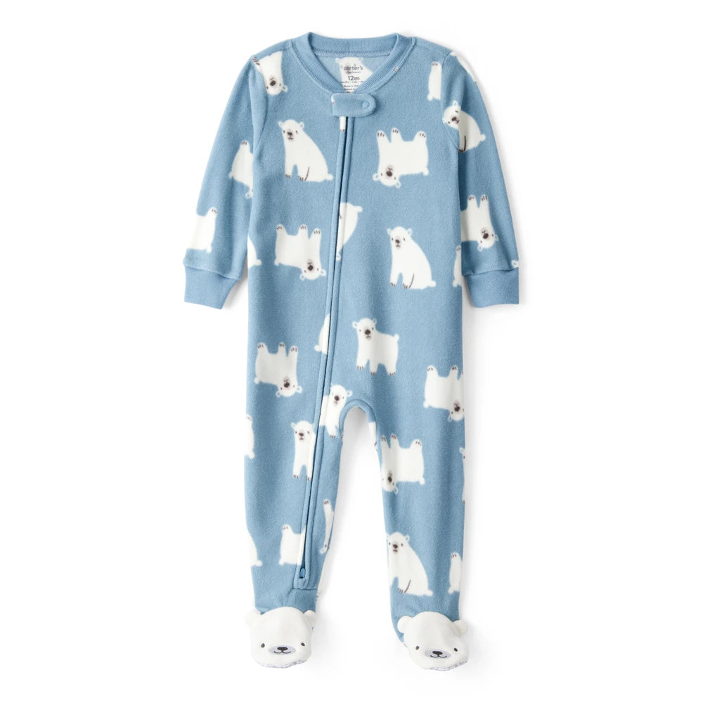Pyjama 1 Pièce en Polaire à Pieds Ours Polaire Garçon Carter's - Bleu