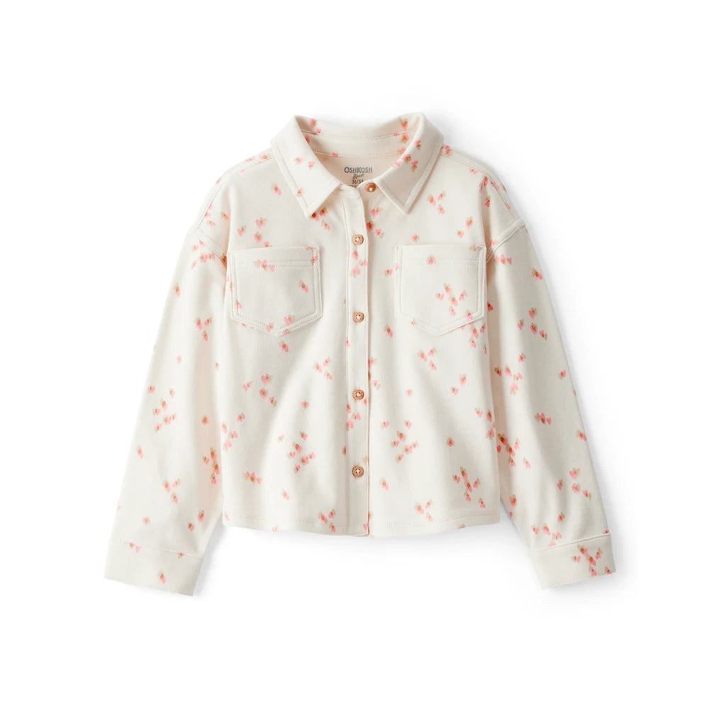 Chemise en Flanelle Imprimé Cœurs Fille OshKosh - Crème