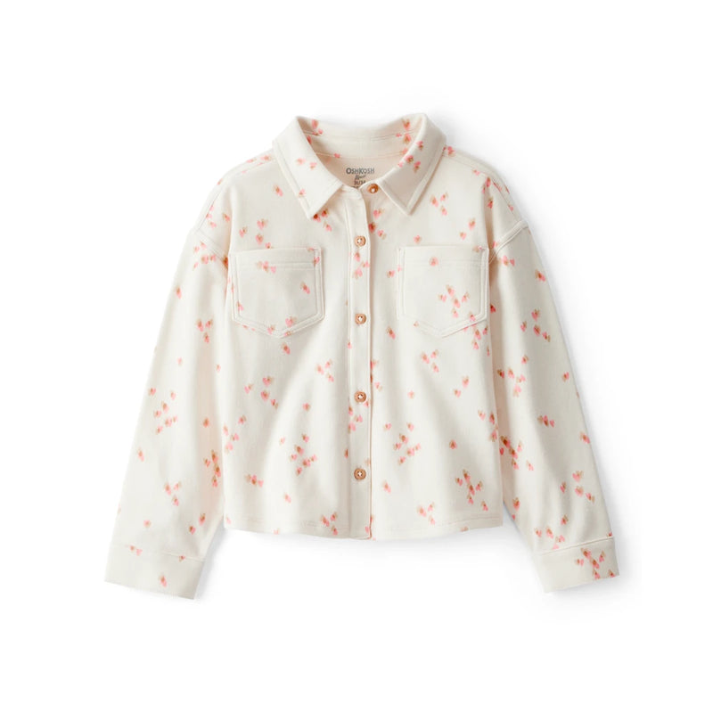 Chemise en Flanelle Imprimé Cœurs Fille OshKosh - Crème