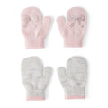 Moufles Antidérapantes Nœud Fille Carter's - Rose & Gris