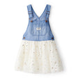 Jupe-Salopette Chambray et Tulle Fille OshKosh - Bleu & Crème
