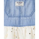 Jupe-Salopette Chambray et Tulle Fille OshKosh - Bleu & Crème